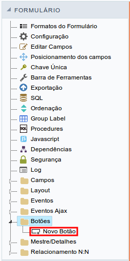 Criação de novos botões