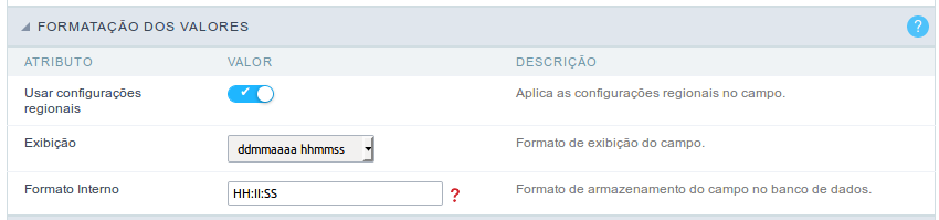 Formatação dos Valores com configurações regionais.