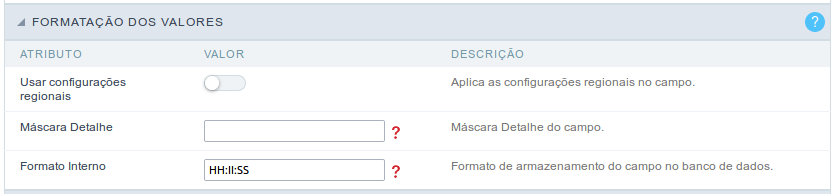 Formatação dos Valores sem configurações regionais.