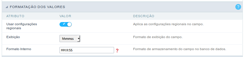 Formatação dos Valores com configurações regionais.