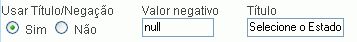 Seleção de utilização do título/negação de campos select.