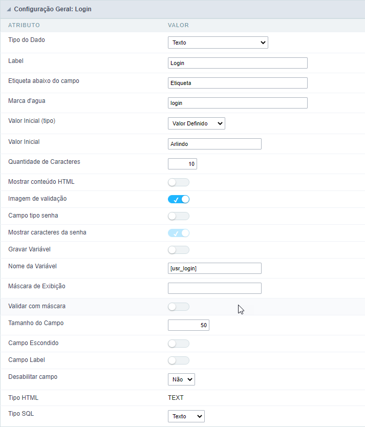 Configuração Geral