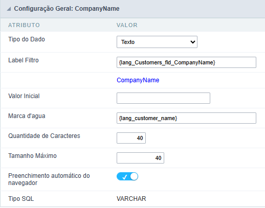 Configuração Geral