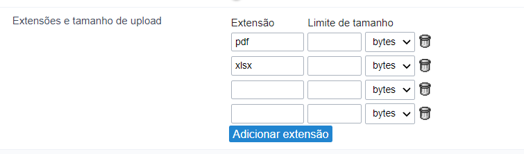 Extensões Permitidas