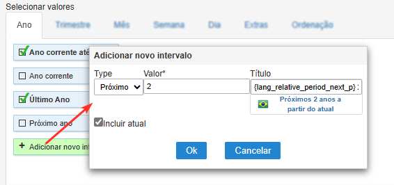 Tema de adição de novo intervalo