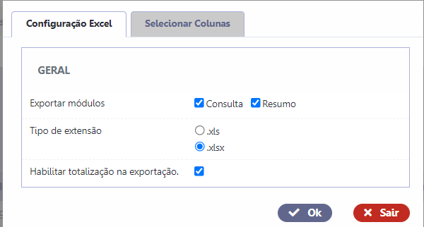 Exemplo na tela de configuração do Word para o usuário final da aplicação