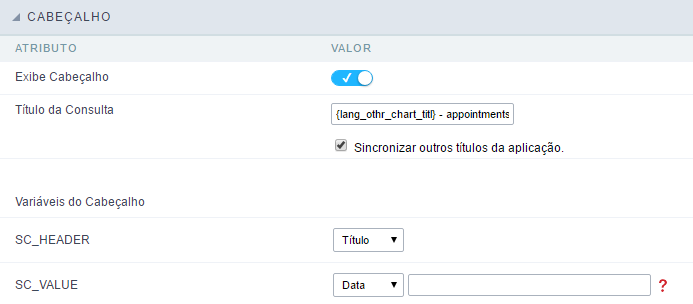 Configuração do cabeçalho do resumo