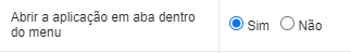 Define o comportamento da ligação quando a aplicação de orgiem é aberta dentro de uma aplicação de menu