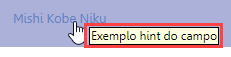 Exemplo do hint no campo da grid