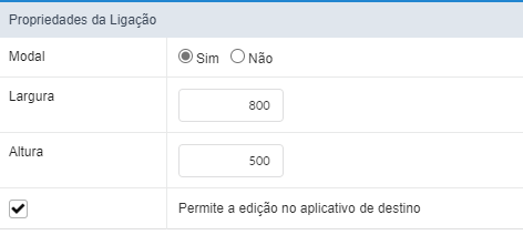 Opções do atributo Modo de Operação do link.