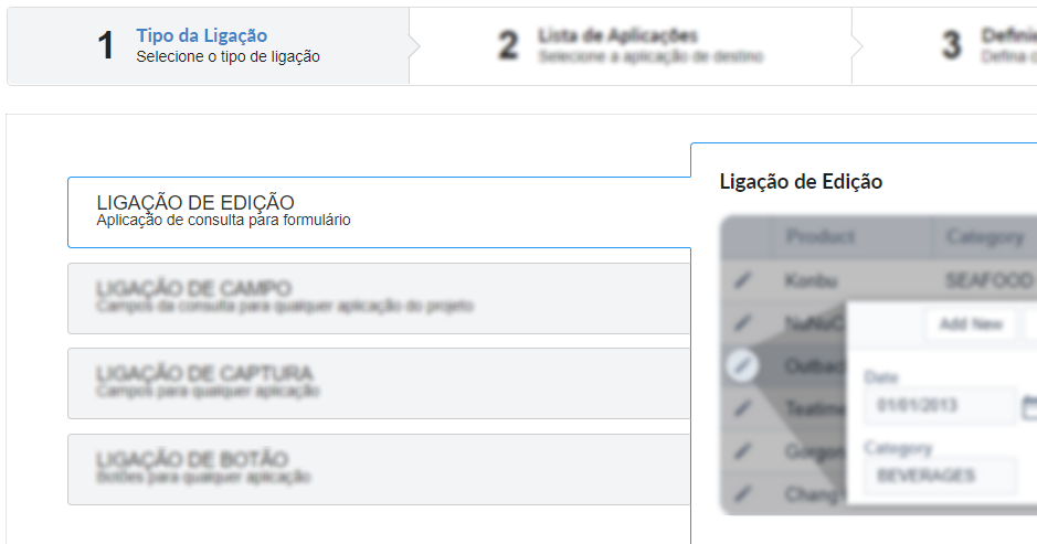 Tipos de ligação da consulta - Ligação de Edição