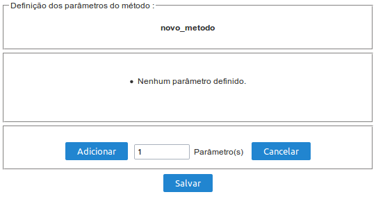 Definição de parâmetros do método PHP