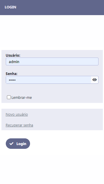 Exemplo do formulário com otimização mobile