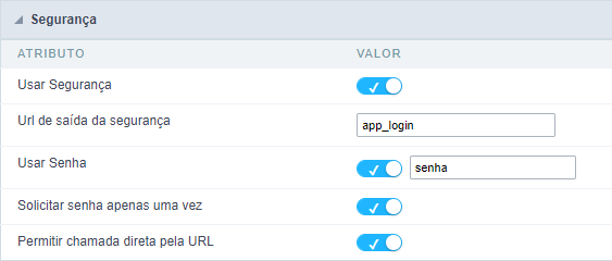 Configuração da segurança nas aplicações