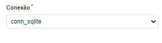 Campo conexão na tela de dados da aplicação