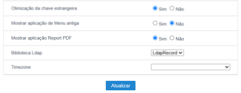 Habilitar a aplicação antiga