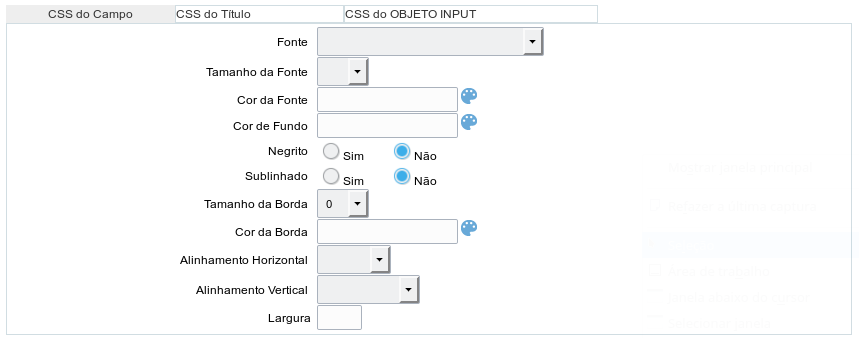 Configuração da Visualização.