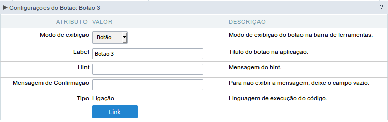 Configuração do modo de exibição do tipo botão do botão de Ligação.