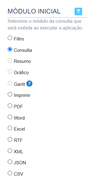 Módulos da aplicação Consulta