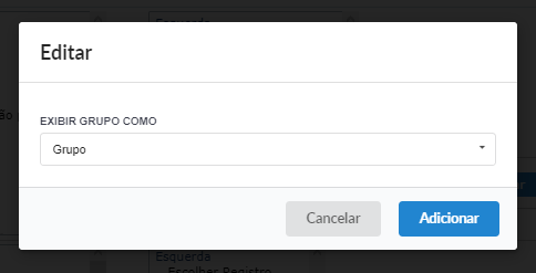 Configuração do grupo de botões - Dropdown