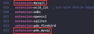 Habilitando as extensões do MySQL