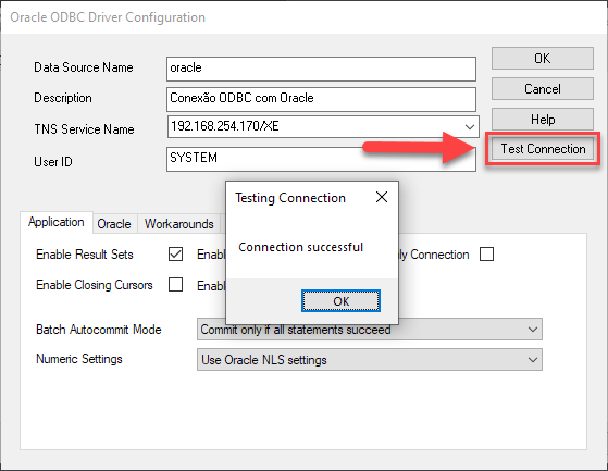 Testando Driver ODBC