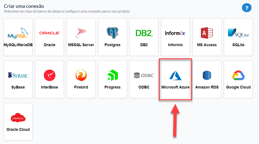 Selecionando a conexão ao banco de dados