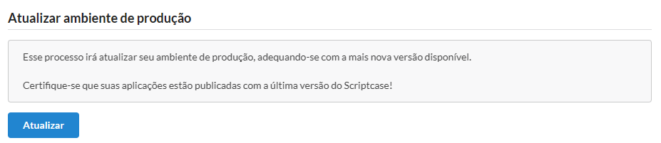 Tela de atualização do prod