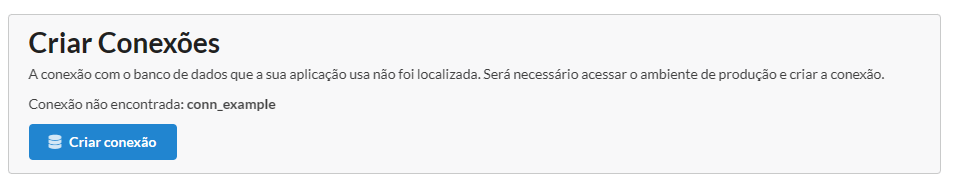 Exemplo de um projeto publicado sem a conexão configurada