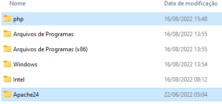 Diretório Apache e PHP