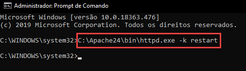 Reiniciando Apache