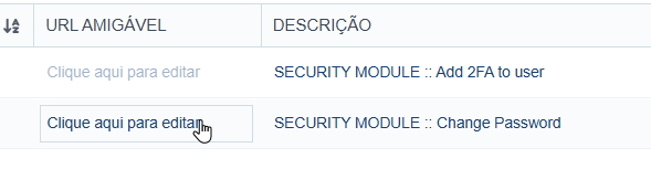 Definindo URL amigável na lista de aplicações.