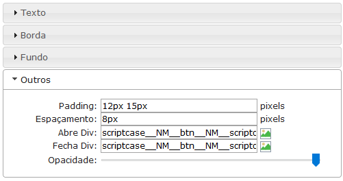 Outras Configurações do bloco