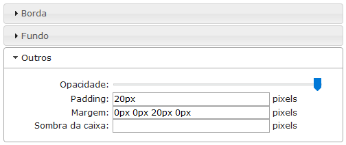 Outras Configurações da Pagina