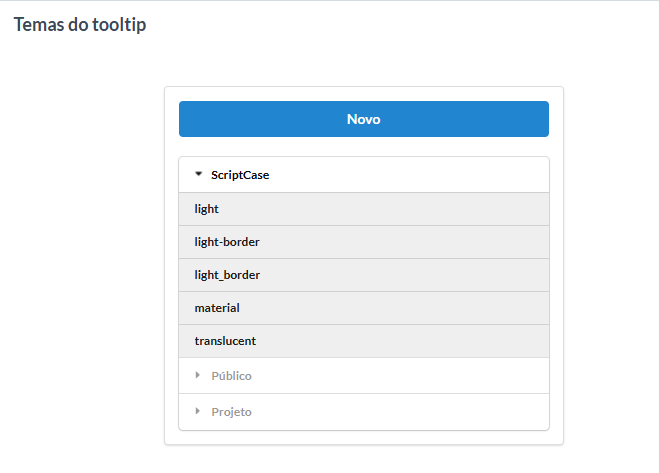 Lista de temas do tooltip