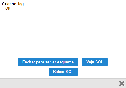 Teça de criação dos esquemas de log