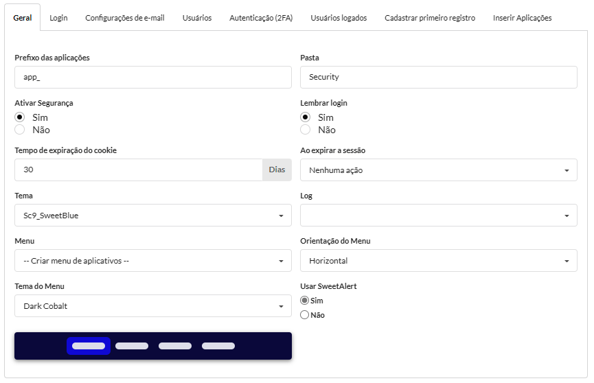 Configuração geral do Módulo