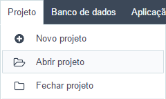 Acesso as opção Abrir Projeto