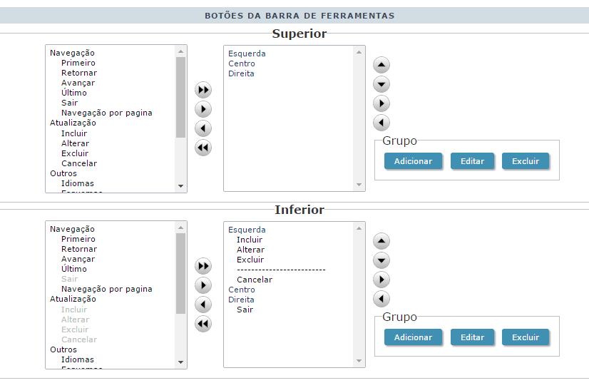 Valores Padrão do projeto - Consulta