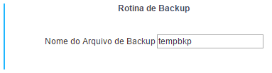 Tela de backup do Scriptcase