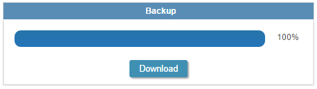 Tela de download do backup