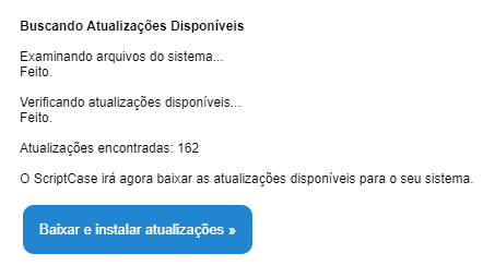 Download dos arquivos para atualização do Scriptcase