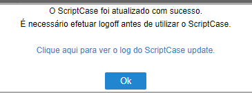 Final do processo de atualização do Scriptcase