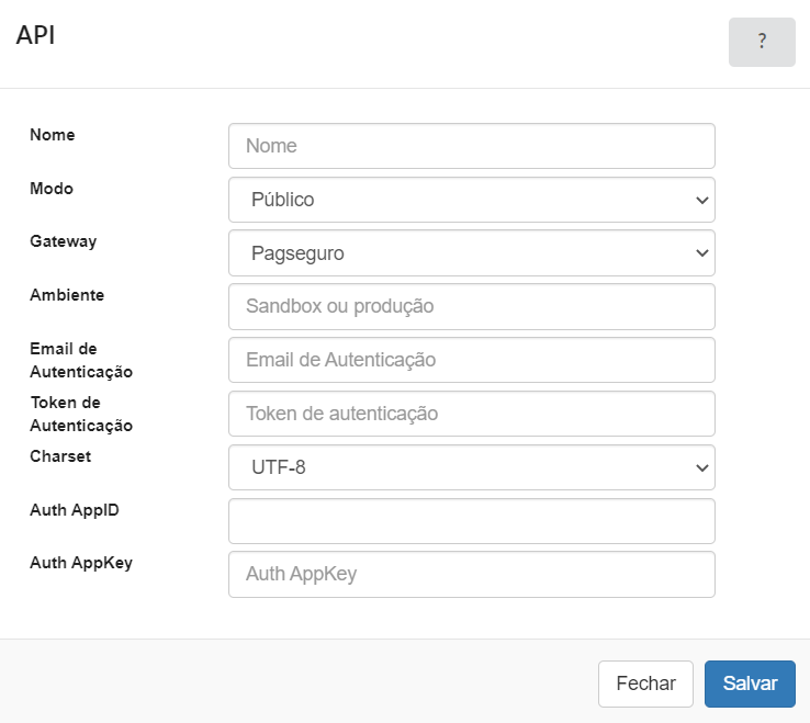 Configuração de pagamento utilizando API Pagseguro