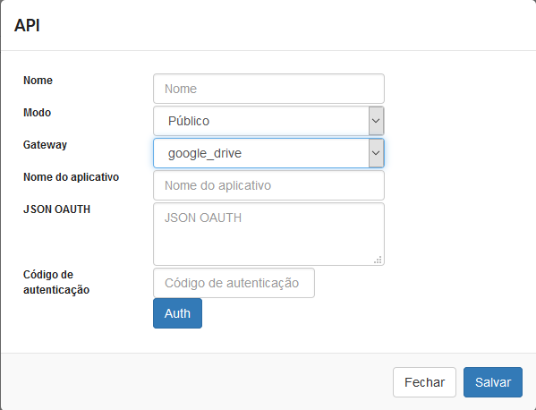 Configuração de API Google Drive