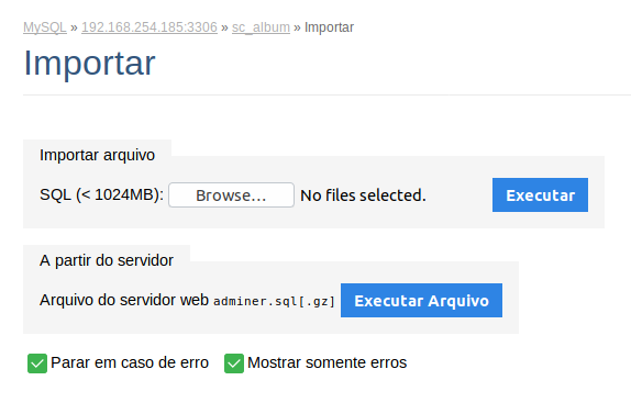 Executar SQL