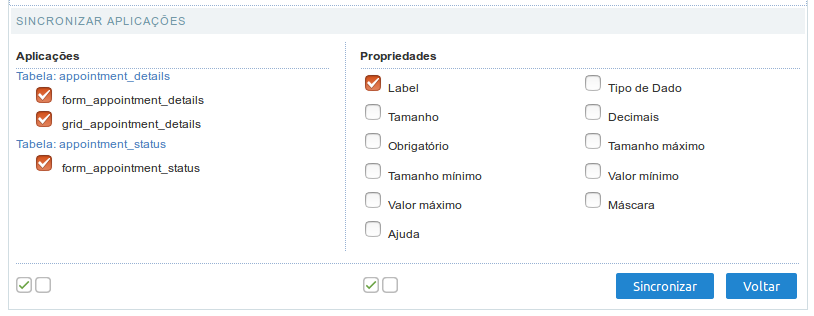 Aplicações que serão atualizadas