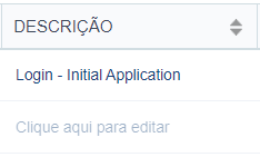 Exemplo da descrição das aplicações