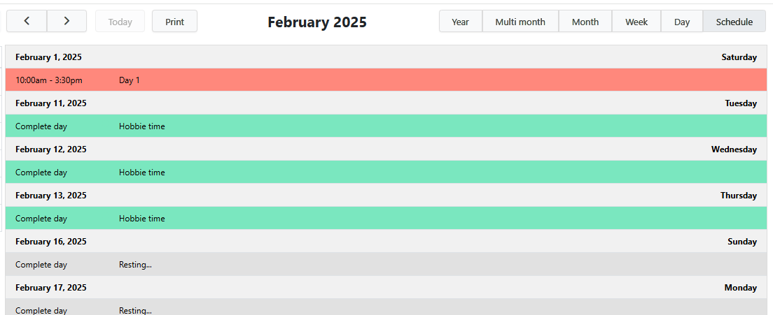 Exemplo da inicialização por agenda