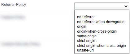 Diretivas da opção Referrer-Policy